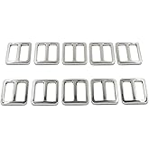 DGOL 10pcs 1 inch Zinc Alloy Slider Tri-glide Buttons Webbing Strap Tri Glide Adjustable Buckle Fasteners (Silver)