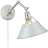 Golden Lighting 3306-A1W PW-DB Orwell - 1 Light Articulating Wall Sconce in Transitional Style - 9 Inches high by 10 Inches W