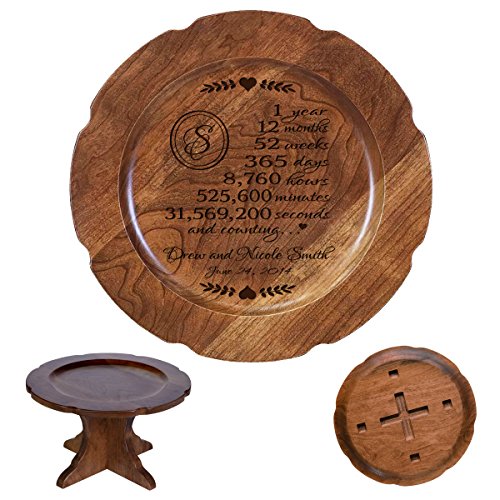 Personalized 1st Wedding Anniversary Cherry Cake Stand Gift for Her, Happy 1 Year Anniversary for Him 10