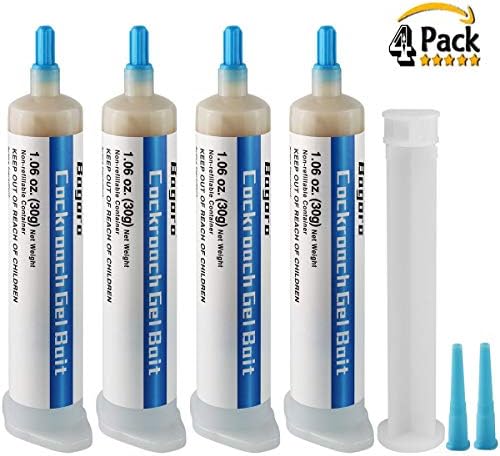 Roach Bait, Roach Gel, Roach Killer, Cockroach Killer, Roach Traps, Roach Killer Indoor Outdoor, Cockroach Gel Bait 4 Tubes w/Plunger High-Performing Quick Control & Non-Repellent Target All Roaches