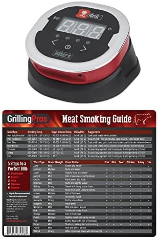 GrillingPros Weber iGrill 2 Thermometer With Weather Proof Meat Smoking Guide Magnet