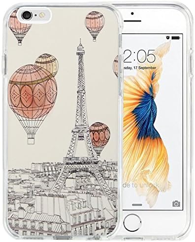 iPhone 8 Case,iPhone 7 Case TPU Non-Slip High Definition Printing Hand-Drawing hot air balloon