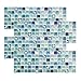 Beaustile Mosaic 3D Wall Stickers 4 Sheets Home Decor Blue Art Fire Retardant Backsplash Wallpaper Bathroom Kitchen DIY