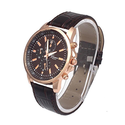 OWMEOT Watches, Black Geneva Fashion Women Diamond Analog Leather Quartz Wrist Watch Watches (Brown)