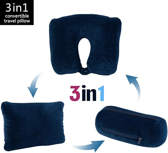 Amazon Com Jml 3 In 1 Neck Convertible Travel Pillow Ultra Soft