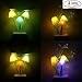 Night Light with Smart Sensor,0.7W Plug-in,Romantic Color Change,Mushroom&Lotus Leaf Lamp,(Pack of 4)
