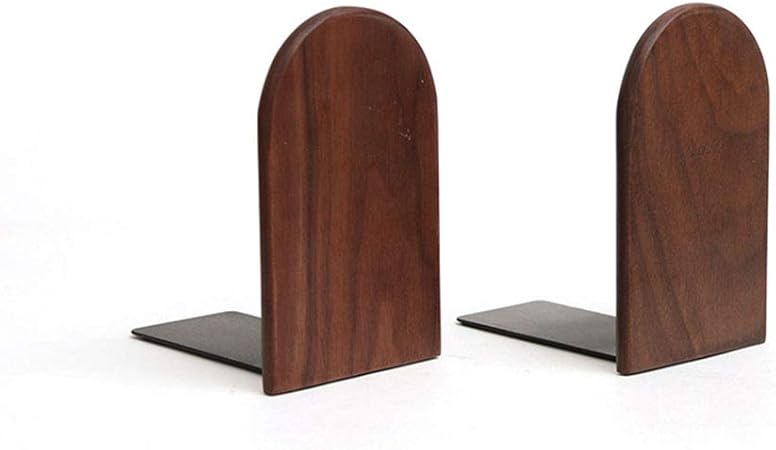 Amazon Co Jp Xeminor 木製ブックエンド ラウンドブックホルダー シンプル 滑り止め ブックスタンド オフィス 家庭 学校用 ブラウン ホーム キッチン