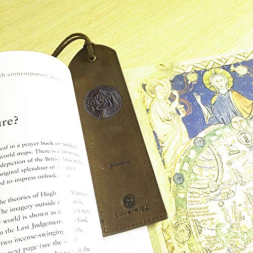 Leather Bookmark Handmade with Mountain Design - Pack of 2 Genuine Leather Book Marks - Perfect Bookmark for Men Women and Kids | Great Idea for Leather Gifts for Bookworms Writers and Friends - Thumbnail 3
