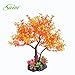 Saim Plastic Plants Artificial Orange Yellow Tree for Fish Tank Decorations Aquarium Decor Bonsai Ornament 8.6