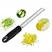 KLEMOO Citrus Lemon Zester & Cheese Grater - Sharp Stainless Steel Blade and Black Ergonomic Handle with Protective Cover, Free Cleaning Brush-Excellent for Ginger, Garlic, Nutmeg, Chocolate, Onions