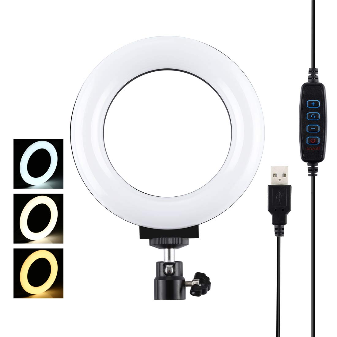 PULUZ 4.6” Selfie LED Ring Light Video Lights with Cold Shoe Tripod Ball Head for make-up and YouTube Video vlogging equipment