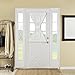 BEST DREAMCITY French Door Rod Pocket Faux Linen Sheer Curtain (Off White, 52