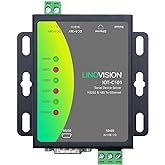 LINOVISION Dual Port RS485 RS232 to Ethernet Converter, Modbus RTU/TCP, | Serial Device Server | Remote Cloud Monitoring | RS485 and RS232 to RJ45 | DB9 Male Serial Port