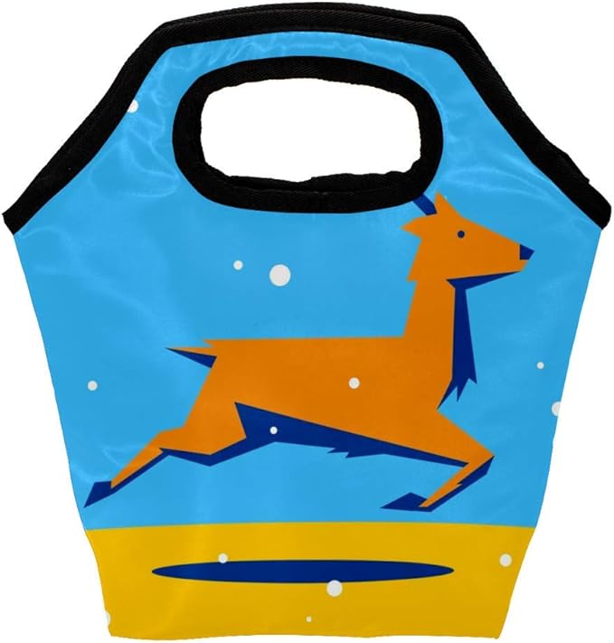 Karikatur-Rotwild, die in Winter Laufen Tragbarer heiß und kalt