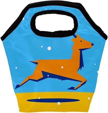 Karikatur-Rotwild, die in Winter Laufen Tragbarer heiß und kalt