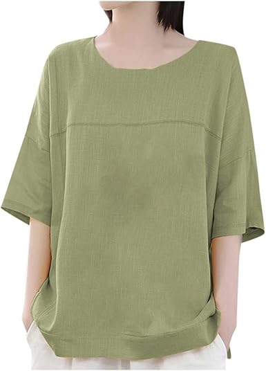 women's plus size linen tops