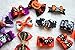 yagopet 50pcs/Pack Dog Hair Bows Halloween Styles Mixed Dog Bows for Holidays Rhinestone Centre Pet Dog Grooming Bows Supplies Dog Hair Accessories