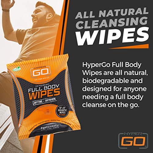 HyperGo Quick Refreshing Unscented Body Wipes Gym