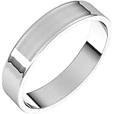 Sonia Jewels Solid 925 Sterling Silver 4mm Flat Wedding Band Ring Thin Classic Plain Traditional - Size 5