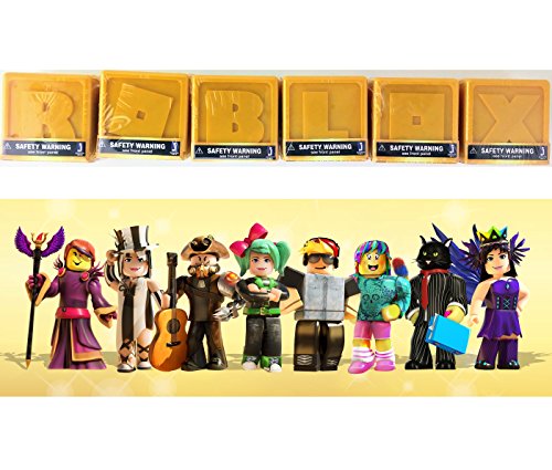 ROBLOX GOLD Celebrity Collection Series 1 mystery blind box bundle spelling R O B L O X - 6 items total: 1 sealed box of each letter (figures inside are random)