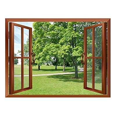 Wall26 - Park with Green Trees Removable Wall Sticker/Wall Mural - 36