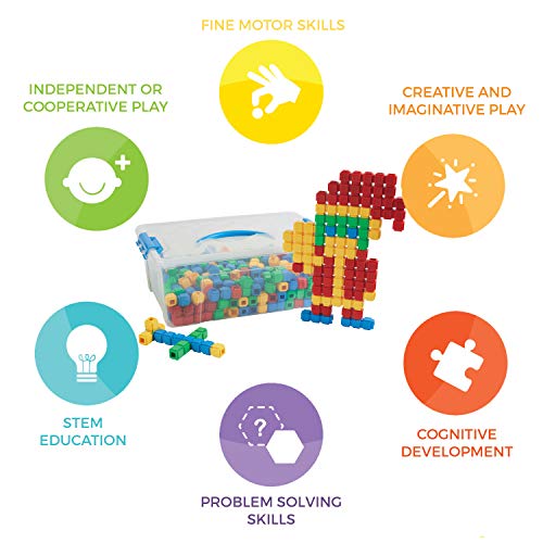 image for ECR4Kids Click-n-Create Cubes Math Manipulatives Building Kit, Educati
