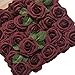Ling’s Moment Artificial Flowers 50Pcs Dark Burgundy Roses Decor w/Stems,3