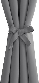DWCN Grey Blackout Curtains 46W x 54L with Tiebacks 2 Panels view 7