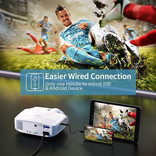 Crenova Mini Projector,1080P Supported Outdoor Movie Projector, 4500 Lux Portable Phone Projector for Home Theater with… - Image 2