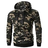 iMakcc Men's Casual Hoodie Camouflage Pullover Long