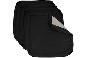 Focuprodu Set of 4 Replacement Outdoor Cushion Covers,Patio Cushion Covers,Waterproof Outdoor Cushion Slipcovers with Non-Slip Bottom for Indoor/Outdoor Furniture (Elegant Black, 24x24x4 (4 pc))