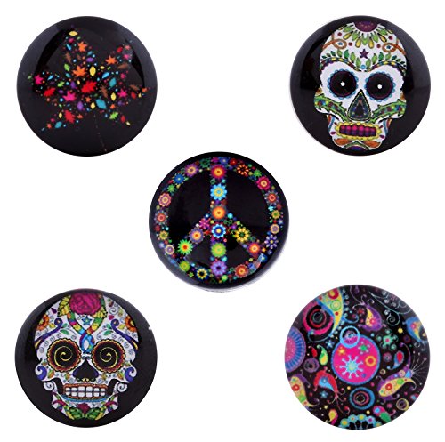 Morella Ladies 'Click-Button Designs Set of 5 Psychedelic Flower Power Noise