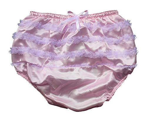 Haian ABDL PVC & Satin Panties Frilly Rumba Pants Color Pink (XX-Large)