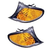 2002-2003-2004-2005 BMW E46 3-Series 320i 325i 330i 4-Door Sedan & Wagon Corner Park Light Turn Signal Marker Lamp (with Amber Lens & Black Bezel) Set Pair Right Passenger AND Left Driver Side (02 03 04 05)