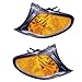 2002-2003-2004-2005 BMW E46 3-Series 320i 325i 330i 4-Door Sedan & Wagon Corner Park Light Turn Signal Marker Lamp (with Amber Lens & Black Bezel) Set Pair Right Passenger AND Left Driver Side (02 03 04 05)