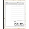 Cornell Notes Notebook: Cornell Note Paper Notebook for Students and Teachers. College Ruled Composition Paper for Taking Notes