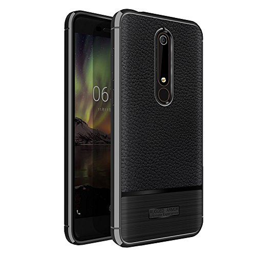 Nokia 6.1 Case, Nokia 6 2018 Case, Vinve [Slim Thin] TPU Shock Absorption Anti-Scratches Flexible Soft Protective Case Anti-fingerprint Cover for Nokia 6.1 (2018) (Black)