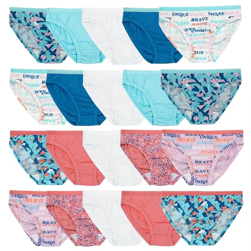 Fruit of the Loom Girls' Cotton Bikini Underwear Multipacks