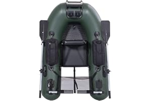 Inflatable Boat Belly Boat Fishing Float Tube with Storage Pockets, Adjustable Straps & Bracket for Trolling Motor, Loading C