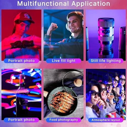 ULANZI VL120 RGB LED Video Light, 360° Full Color Portable Camera Light, CRI 95+ 2500-9000K Dimmable Panel Lamp w LCD, 3100mAh Rechargeable DSLR Lighting for Vlogging, Photography, Video Conference