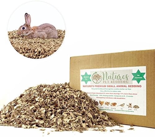 Small Pet Paper Bedding w/ Dust Free Airflow Cardboard - 100% Recycled, Natural, No Chemical Biodegradable Cage Lining for Gerbil, Hamster, Hedgehog, Guinea Pig & Rabbit Litter by Nature’s Pet Bedding