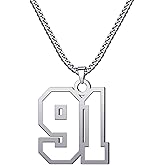 CaJoYo Number Necklace 0-99 Baseball Athletes Jersey Number Sports Charm Pendant Inspiration Jewelry Stainless Steel