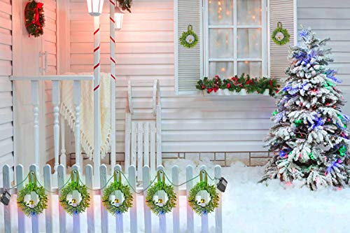 Birthday Christmas Garland Wreath String LED Lights, Party Thanksgiving Wreaths Decorations Gift for Holiday Home Party Indoor Outdoor Deck Patio Backyard Fireplace Garden, Battery Operated with Timer - Thumbnail 5