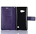 Microsoft Lumia 735/730 Case,Nokia Lumia 730/735 Case,C-Super Mall PU Embossed Butterfly & Flower Leather Wallet Stand Flip Case for Microsoft Nokia Lumia 730/735 (Purple)