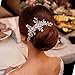 FAYBOX Elegant Cream Simulated Pearl Austrian Crystal Leaves Bridal Hair Comb Wedding Accessories
