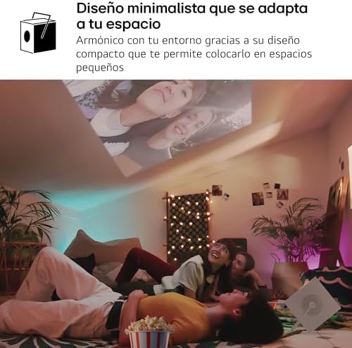 PU600U - Projetor CineBeam 4K UHD, Laser 3 Ch (RGB), Smart TV WebOS 24, Brilho de 600 Lúmens, HDR10 e HLG, Ecrã até 120", AirPlay 2 e Partilha de Ecrã, Bluetooth, Prata/Preto