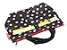 Flowertree Women's Polyester White Polka Dot Black Mini Tote Lunch Bag