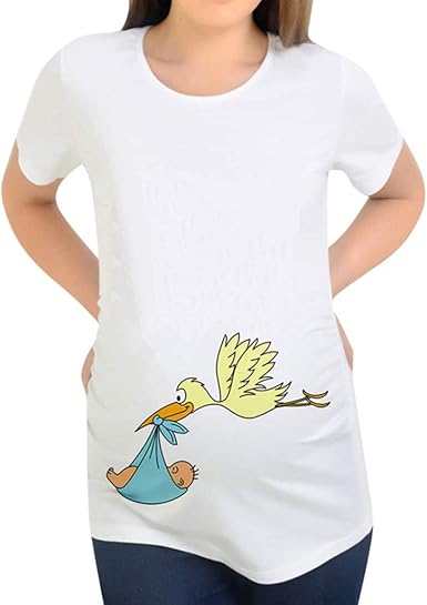 Cuello Redondo Camisetas Embarazadas Mujer Animal Divertidas Lindo