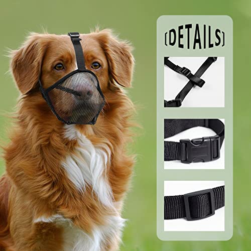Lepark Dog Muzzle with Mesh Cover Muzzle for Small Medium Large Dogs