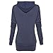 eshion Women's Casual Thick Reindeer Fawn Hooded Fleece Sweater Sweatshirt Jacket (Large, Blue)
